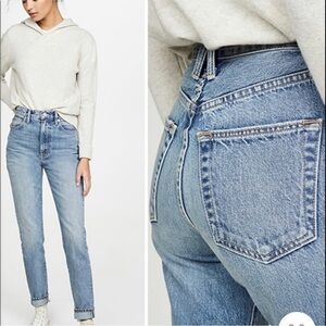 SLVRLAKE Beatnik Ankle Slim Leg High Rise Jeans Light Wash Cotton Stretch